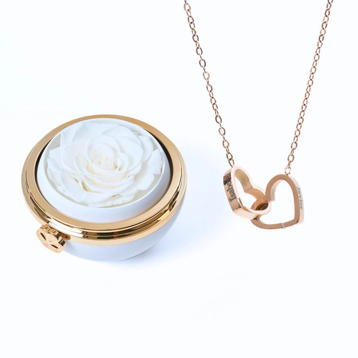 Box „Amor Eterno“ Rosa Real Preservada + límec Personalizado