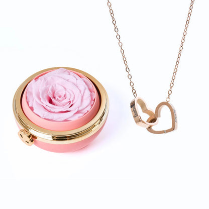 Pudełko „Amor Eterno” Rosa Real Preservada + personalizacja kołnierza