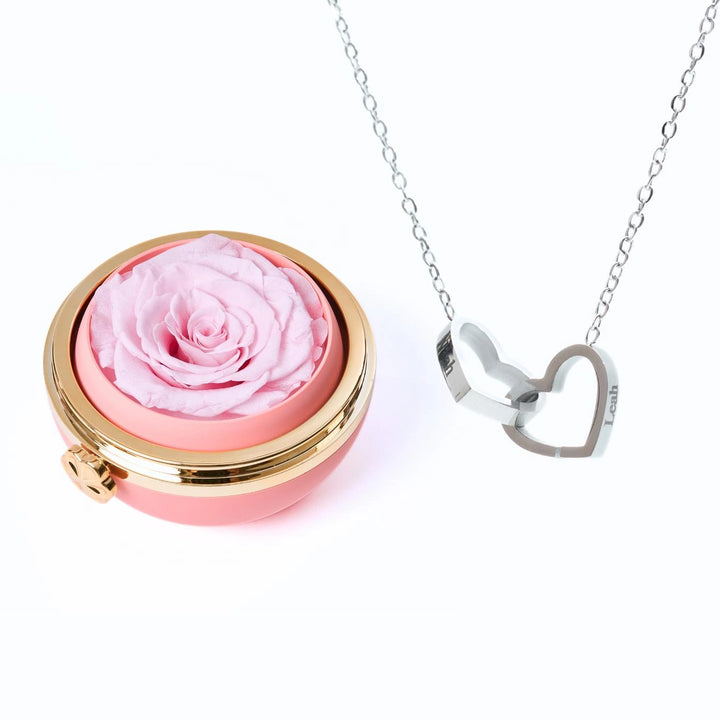 Pudełko „Amor Eterno” Rosa Real Preservada + personalizacja kołnierza