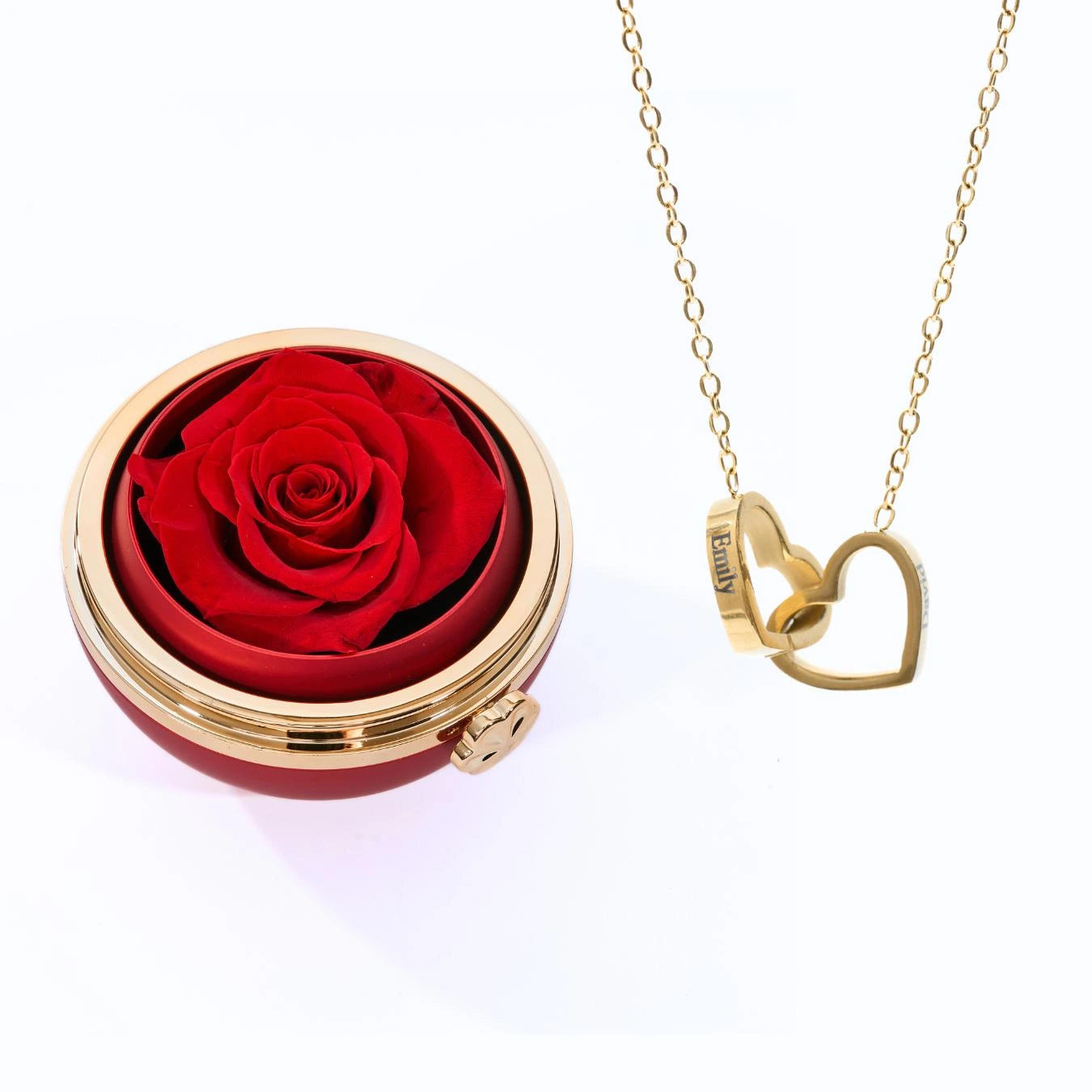 Pudełko „Amor Eterno” Rosa Real Preservada + personalizacja kołnierza