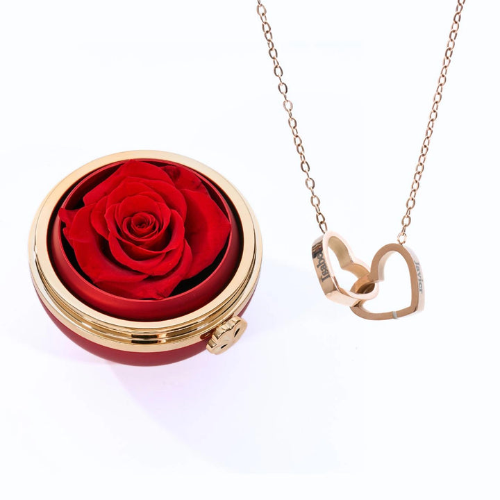 Pudełko „Amor Eterno” Rosa Real Preservada + personalizacja kołnierza