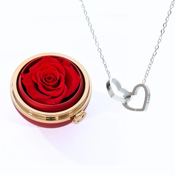 Pudełko „Amor Eterno” Rosa Real Preservada + personalizacja kołnierza